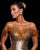 Shimmering Gold Mini-Dress with Dramatic Draped Skirt Nicol Sposa