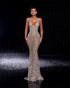 Embellished Mermaid Gown with Plunging Neckline