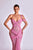 Sleeveless Long Pink Maxi Dress with Sweetheart Neckline and One-Shoulder Strap