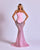 Blush Pink Two-Piece Mermaid Gown with Strapless Corset and Silver Sequin Skirt Nicol Sposa