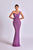 Sleeveless Purple Maxi Dress with Draped Shoulder Strap Nicol Sposa