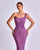 Sleeveless Purple Maxi Dress with Draped Shoulder Strap Nicol Sposa