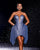 Playful Blue Mini-Dress with Sweetheart Neckline and Dramatic Draping Nicol Sposa