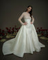 Sheer Beaded Long-Sleeve Satin Ball Gown | Nicole & Felicia x Nicol Sposa Collaboration