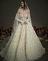 Champagne Lace Ball Gown with Beaded Corset and Sequin Appliqué | Nicole & Felicia x Nicol Sposa Collaboration