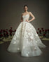 Dramatic Floral Appliqué Ball Gown with Sheer Corset Cut-Outs | Nicole & Felicia x Nicol Sposa Collaboration